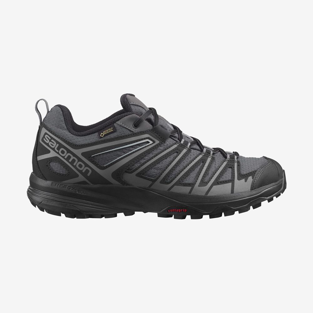 Salomon Singapore Mens Hiking Shoes - X CREST GORE-TEX Black | 72801-LQSC